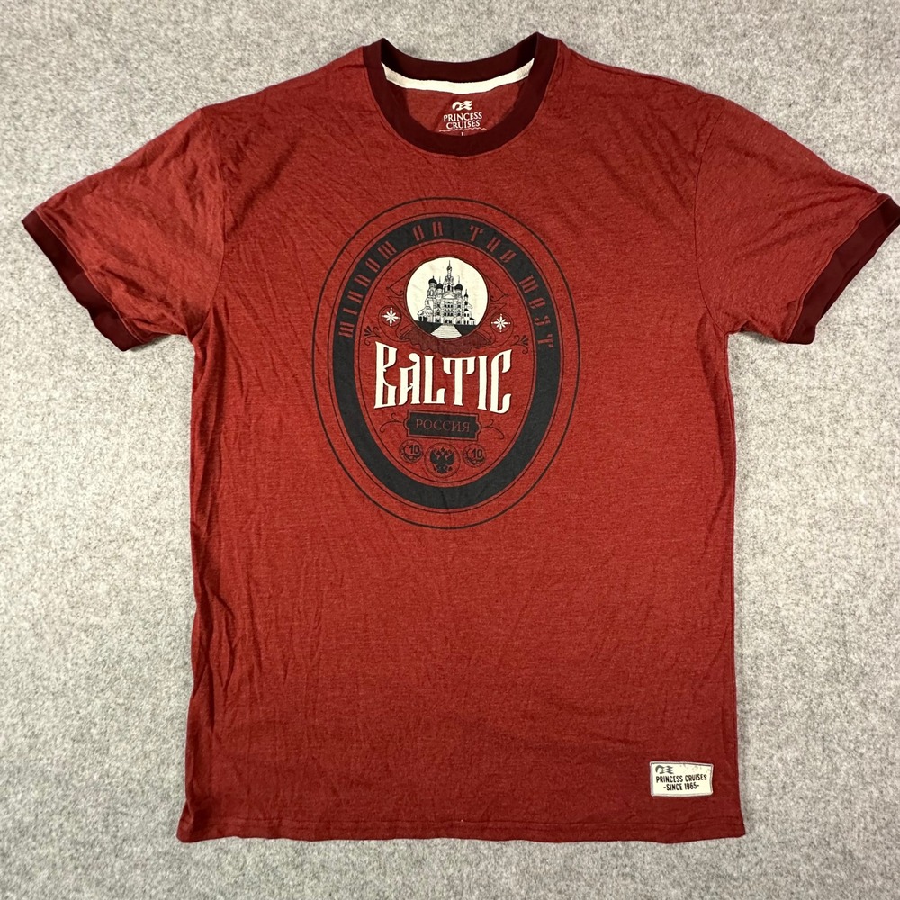 Princess Cruises Baltic T Shirt Mens Large Red Window on the West Russia Graphic
